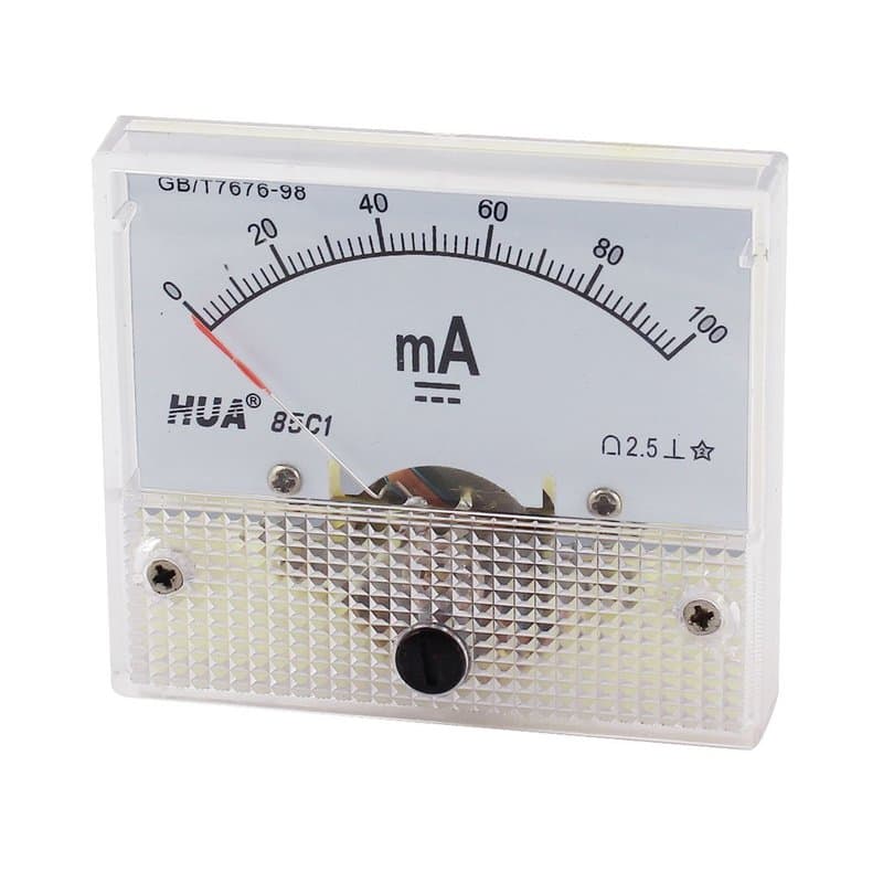 sourcing map Analogique Courant Panneau Mètre DC 0-100mA 85C1 Ampèremètre 64x49x56mm pour Automobile Circuit Test Charge Batteri