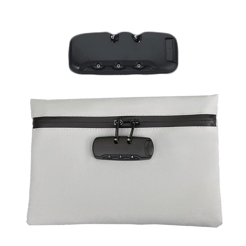 Sac ignifuge et étanche avec serrure, porte-monnaie avec serrure, sac anti-odeurs avec serrure à combinaison, porte-documents ig