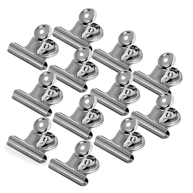 MATANA 12 Pinces Aimant Frigo, Clips Bulldog Magnétiques, Aimants Puissant - Super Fort & Solide - Tableau Blanc & Tableau Magné