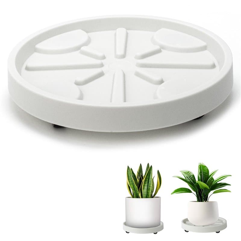 xiruiubao Porte Plante Roulettes, Support de Pot de Fleur à Roulettes Pivotant à 360°, Support Plante Roulette Rond ø 22cm, Capa