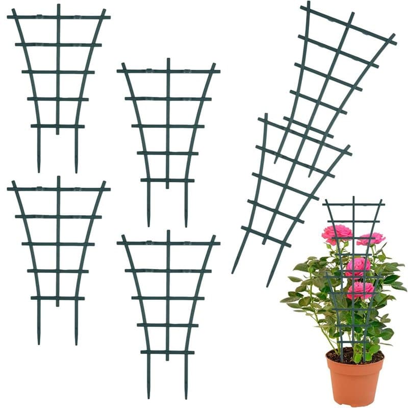 6 Pièces Treillis à Plantes Grimpantes - Support Réutilisable pour Légumes en Pot, Plantes d'Intérieur et Jardinières - Tuteur D