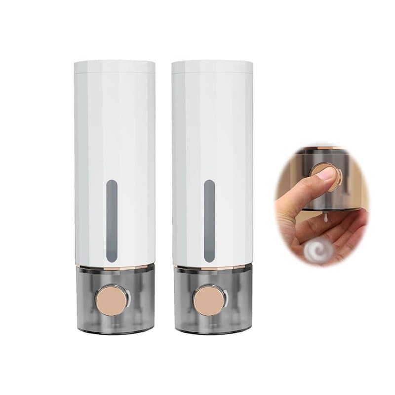 Anlising Distributeur Savon Mural, 2PCS Distributeurs de Savon 450ML, Sans Perçage Porte Savon Liquide, Distributeur de Douche M