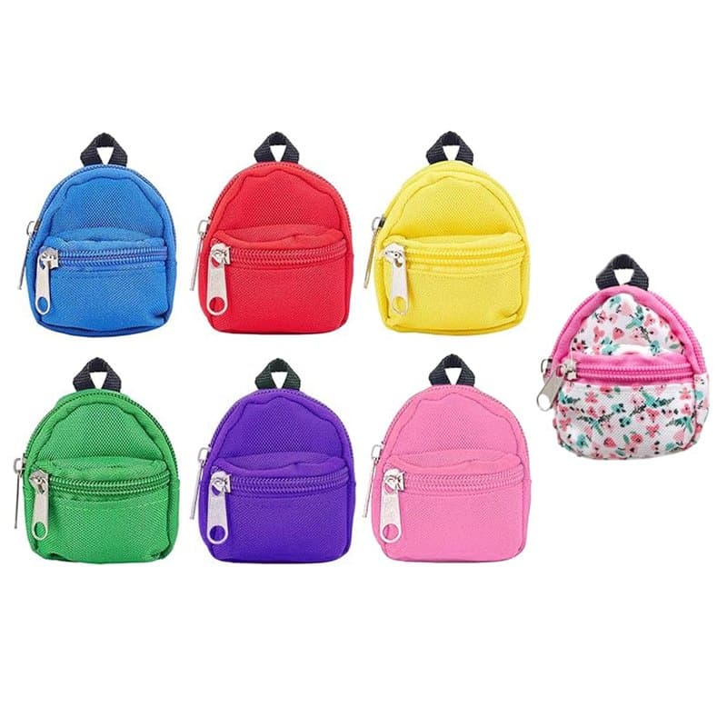 Kellegour 7 Pcs Mini Sac à Dos,Mini Sac à Dos Modèle Sac à Dos Décoratif,Mini Sacs à Dos Décoratifs,Sac à Dos à Glissière Mignon