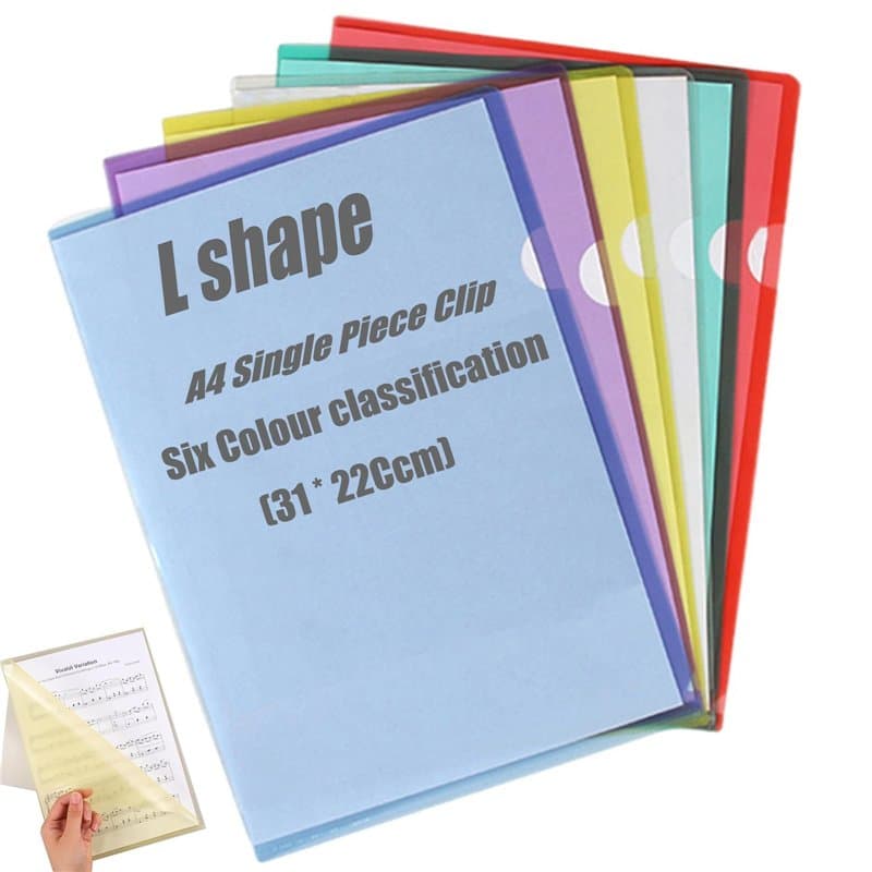 Dossiers en plastique transparent A4,30 Pcs Chemises Plastique Dossier Pochette A4 Pochette Document 6 Couleurs Vives Transparen