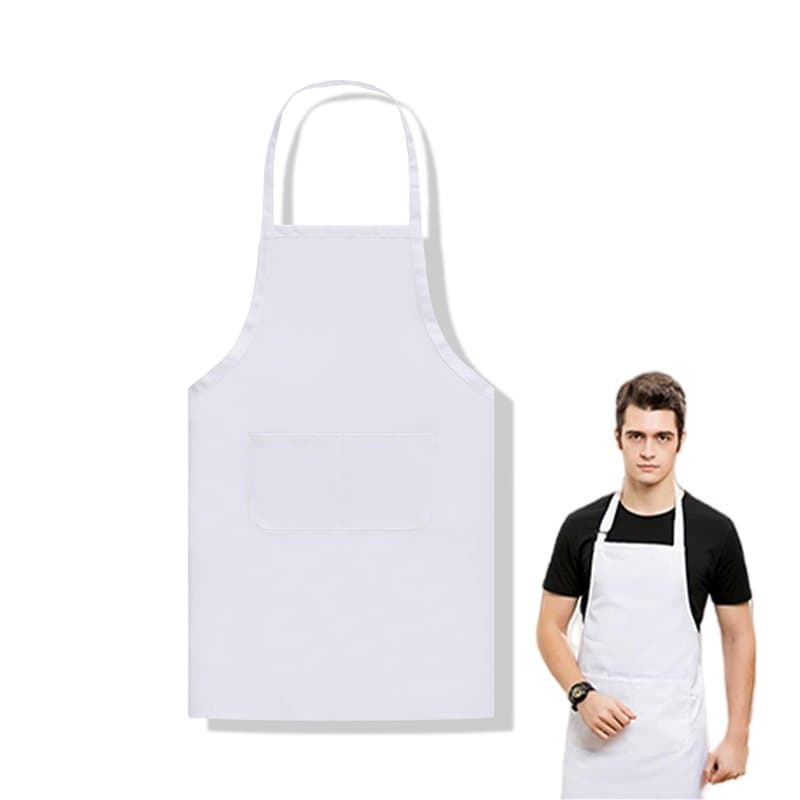 IUHRIE Tablier blanc, tablier de cuisine, tablier de cuisine blanc pour homme, tablier de cuisine pour femme, tablier de cuisine