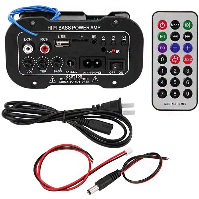 ANCLLO Noir Bluetooth amplificateur HiFi 5 Pouces Auto Voiture numérique amplificateur Bluetooth HiFi Basse Haute Puissance stér
