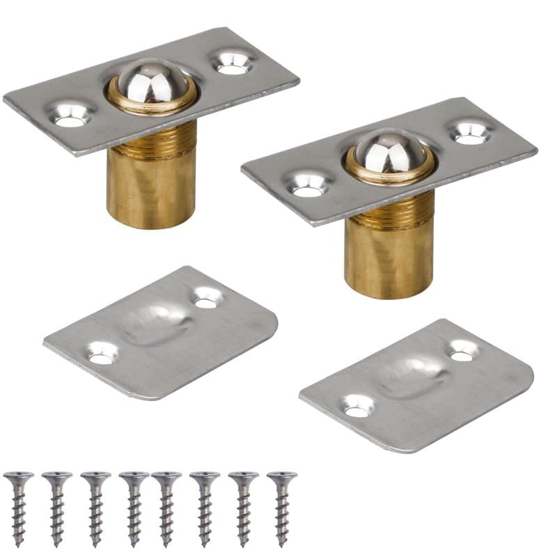YSDMY 2 Pièces Loqueteau à Bille, Roller Ball Meubles Loquet de Porte, Acier Inoxydable Fermoir Loquet Bille pour Porte avec Vis