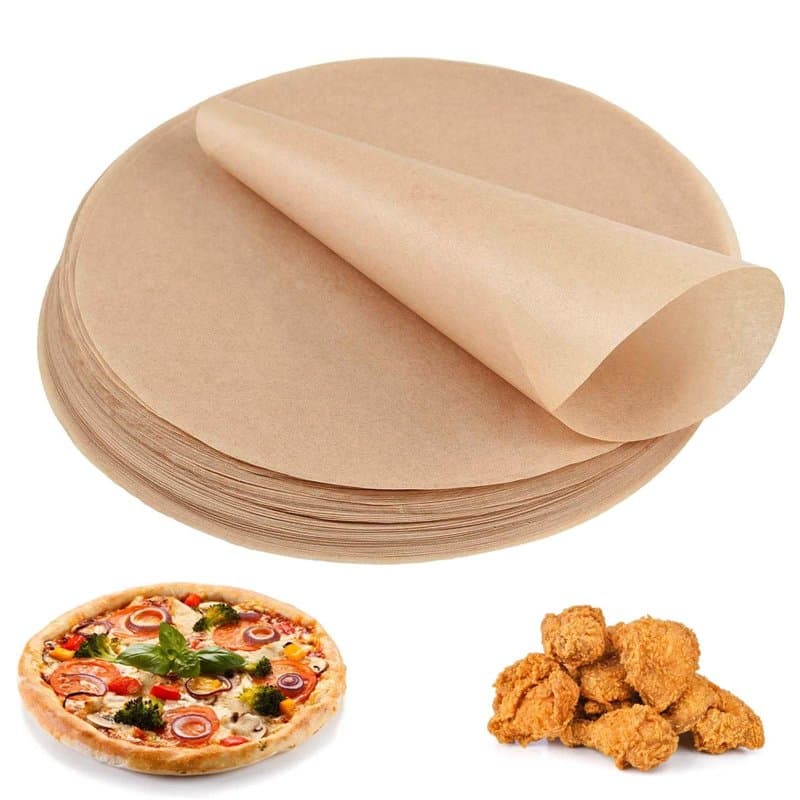 Lot de 200 feuilles de cuisson rondes anti-adhésives - Diamètre : 30 cm - Papier sulfurisé Airfryer - Pour barbecue, barbecue, p