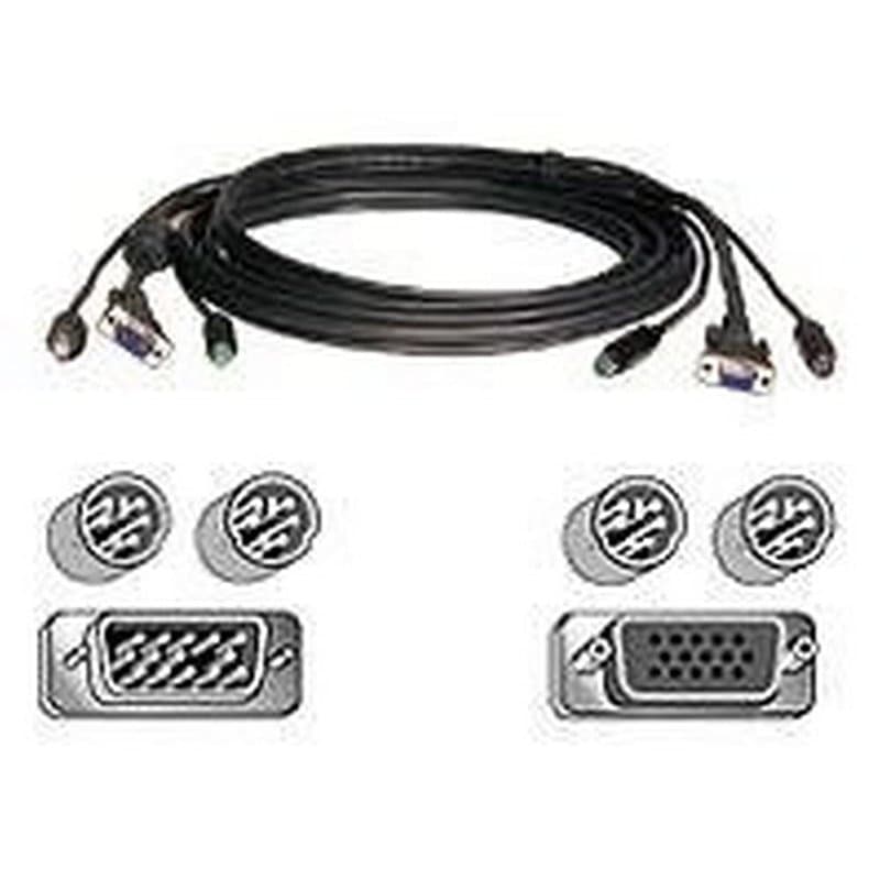 Belkin OmniView All-In-One Pro Series Plus Kit de câbles clavier / vidéo / souris (KVM) PS/2 6 broches, HD-15 (M) PS/2 6 broches