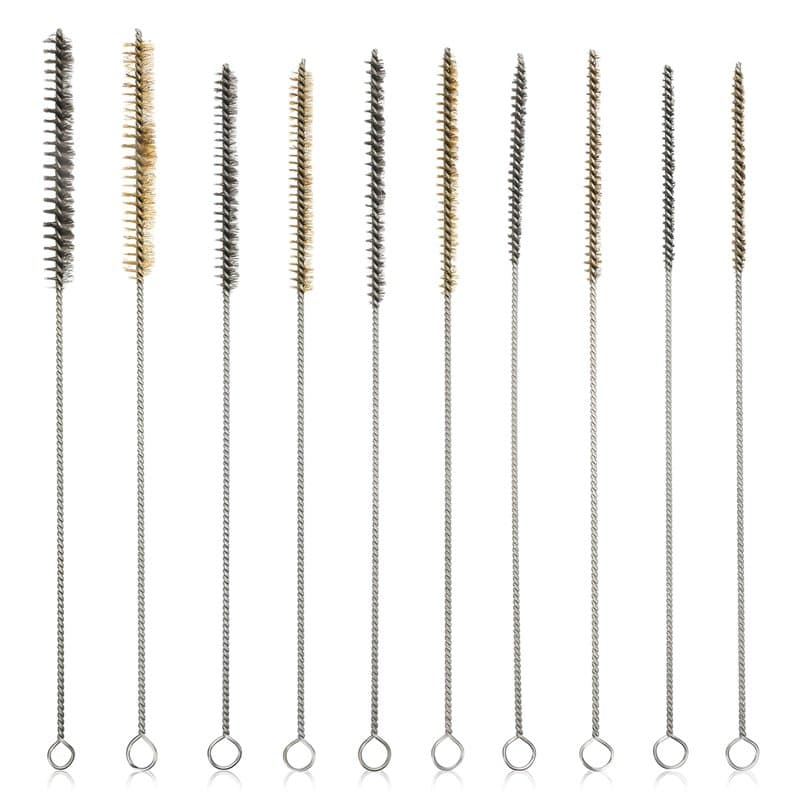 10 Pièces Ensemble de Laiton Mini Goupillon Nettoyage, TOATELU Brosses à Tube en Laiton avec Manche Long 6mm/8mm/10mm/12mm/15mm,