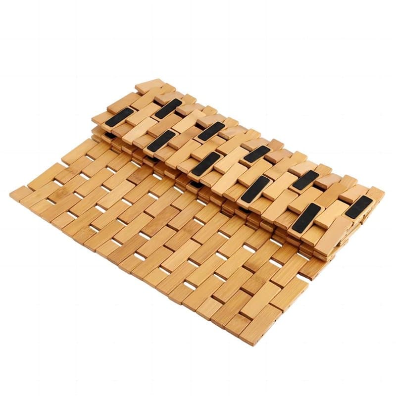 VIFERR Tapis de Bain, Tapis de Sol Antidérapant en Bois Tapis de Douche pour Salle de Bain, Toilettes, Chambre, Cuisine
