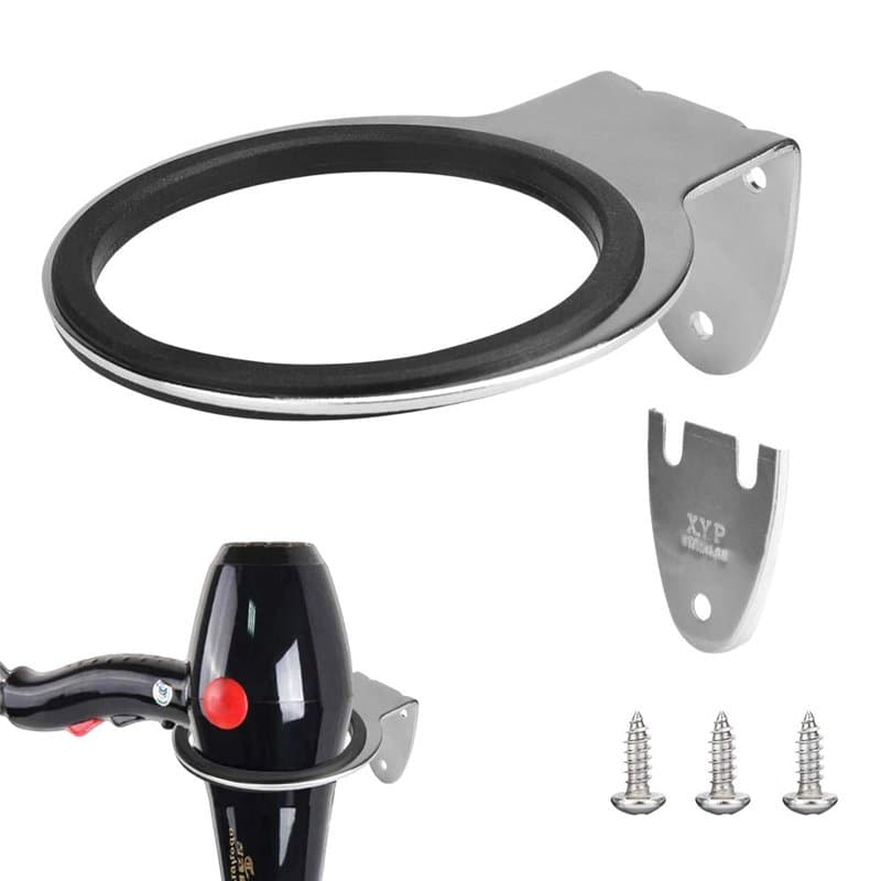 Favengo Support Seche Cheveux en Acier Inoxydable Porte Sèche Cheveux Mural Antirouille Titulaires de Sèche-Cheveux Anti-Corrosi