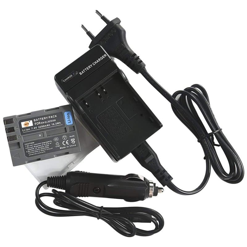 DSTE Rechange Batterie et DC11E Voyage Chargeur pour Nikon EN-EL3E D30 D50 D70 D70S D80 D90 D100 D200 D300 D300S DSLR D700 Digit