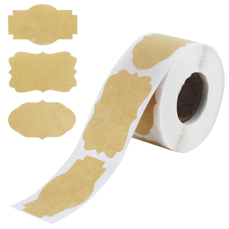 Lot de 300 étiquettes autocollantes pour écrire des confitures, étiquettes adhésives avec papier kraft, étiquettes à épices, 50