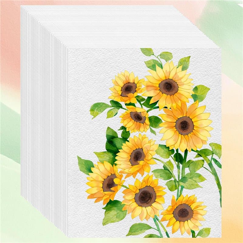 JTWJTT 50 Feuilles Papier Aquarelle A4, 230 g/m², Blanc Naturel Papier Aquarelle, Papier pour Aquarelle, Papier Aquarelle Coton