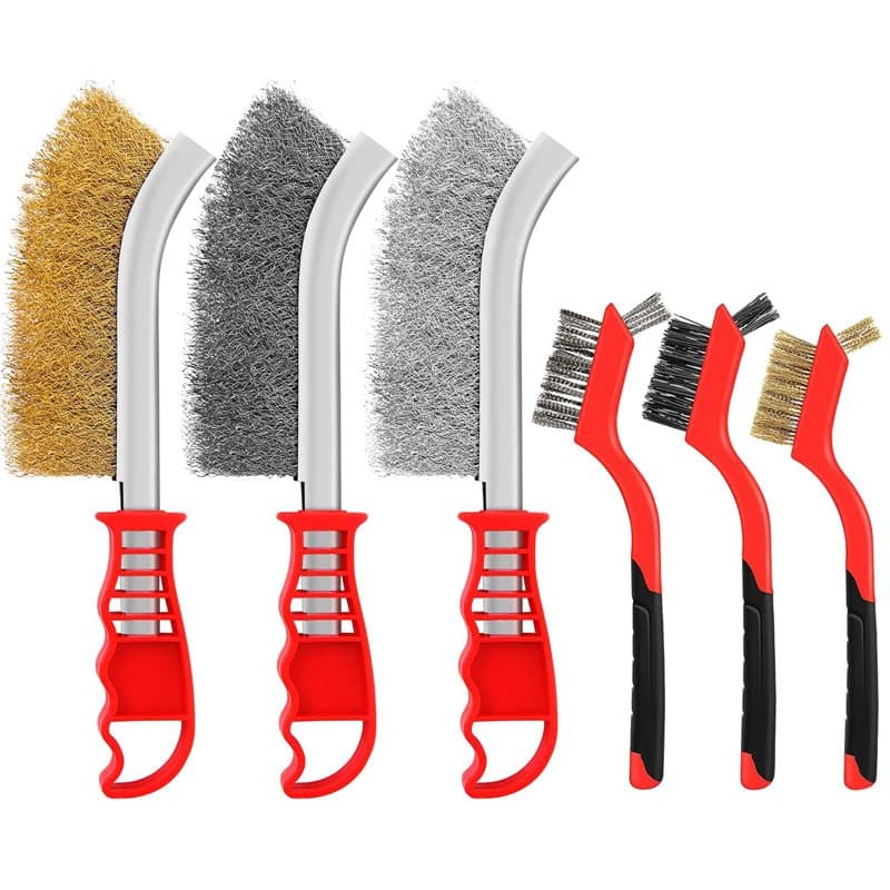RDDAIPE 6pc Brosse Metallique, Brosse Metallique a Main, Brosse Métallique: Acier Inoxydable+Acier au Carbone+Laiton+Nylon, pour