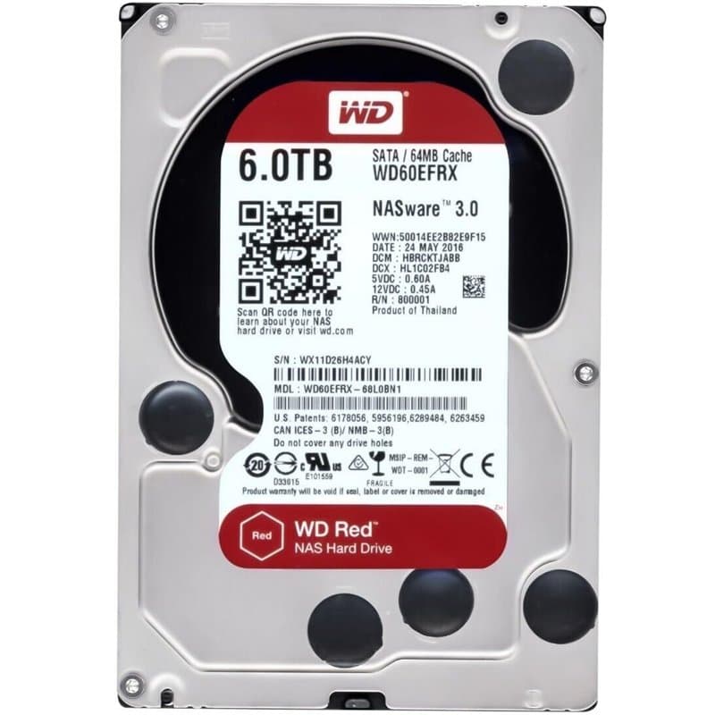 Western Digital WD30EFRX SATA lll Disque dur 24x7 NAS Rouge 3 To - rouge