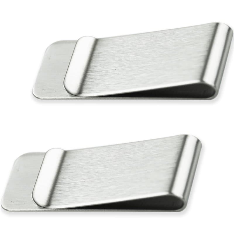 Lot de 2 pinces à billets en acier inoxydable argenté pour argent et cartes de crédit pour homme et femme, Silver