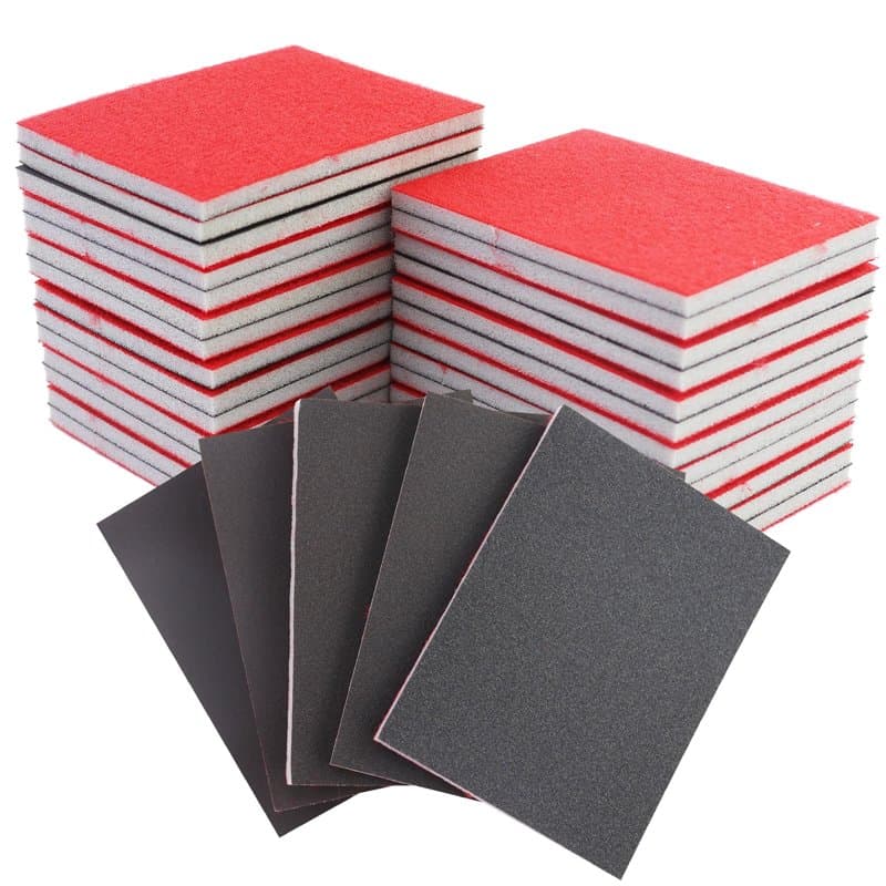 Lot de 26 éponges abrasives - Grain - Bloc de ponçage humide - Papier abrasif sec - Pour bois, métal, peinture, meubles, polissa