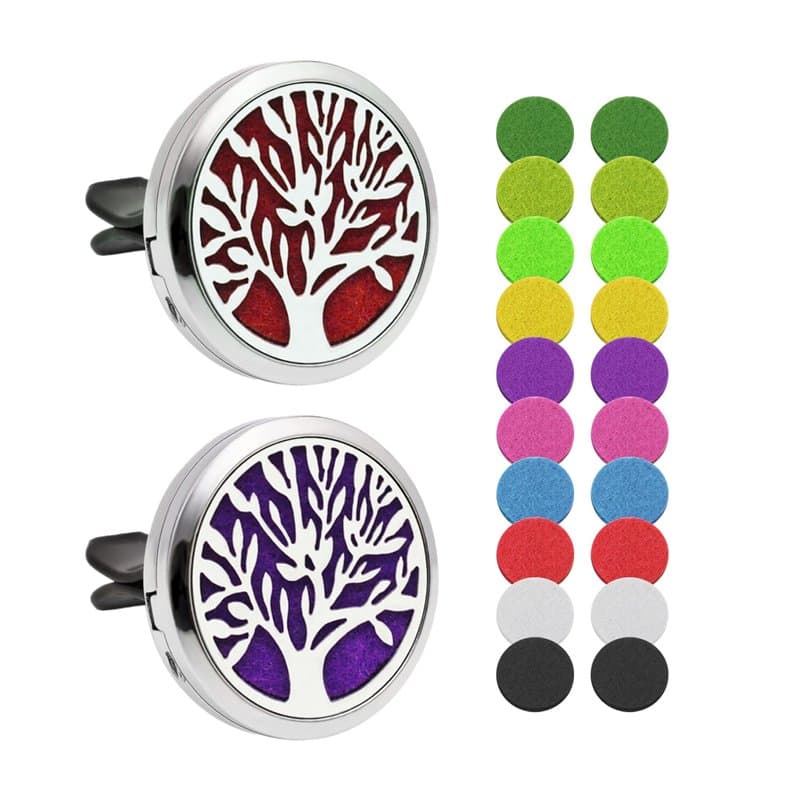 2 pièces de diffuseur de voiture d'aromathérapie, diffuseur d'huiles essentielles, adapté au bureau à domicile de voiture, avec