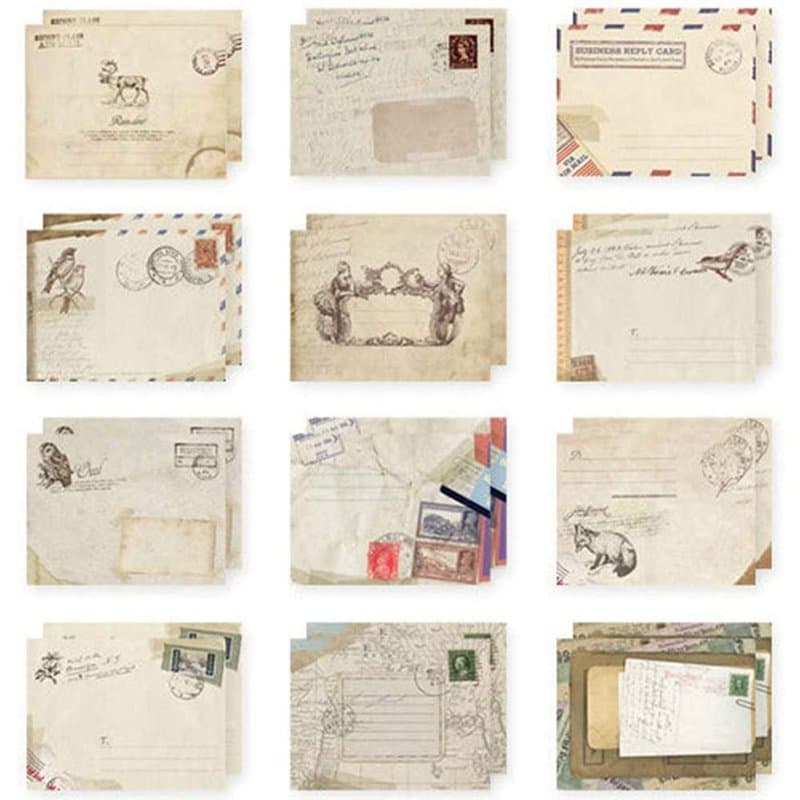Enveloppes Vintage Cartes, 12 Pièces Petite Enveloppe Kraft, Mini Enveloppe Vintage, Cartes Cadeaux Vintag, pour les Cartes Post