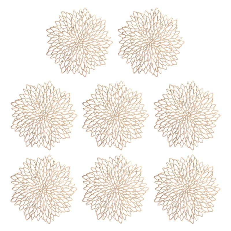 Sets de Table dorés 8 pièces, Sets de Table résistants à la Chaleur, Sets de Table résistants à la Chaleur, décoration de Table,