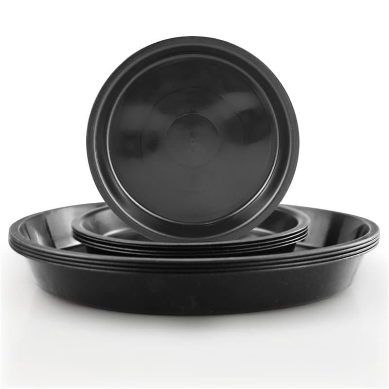 Lot de 8 soucoupes rondes en plastique noir pour pot de fleurs, 2 soucoupes pour pot de fleurs de tailles mixtes, pour intérieur