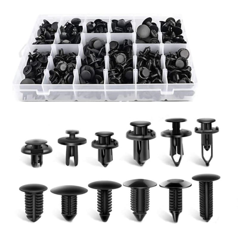 Lot de240 Rivet Clips Plastique,Rivet Plastique Fixation,Universel pour Auto Voitures Panneaux Garnitures de portières avec Boît