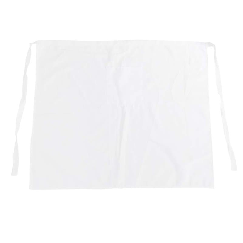 Hemoton Tablier de Chef en Coton, Demi-Tablier Blanc avec Poche, Tablier de Cuisine, Tablier de Restaurant pour Boulanger, Unifo