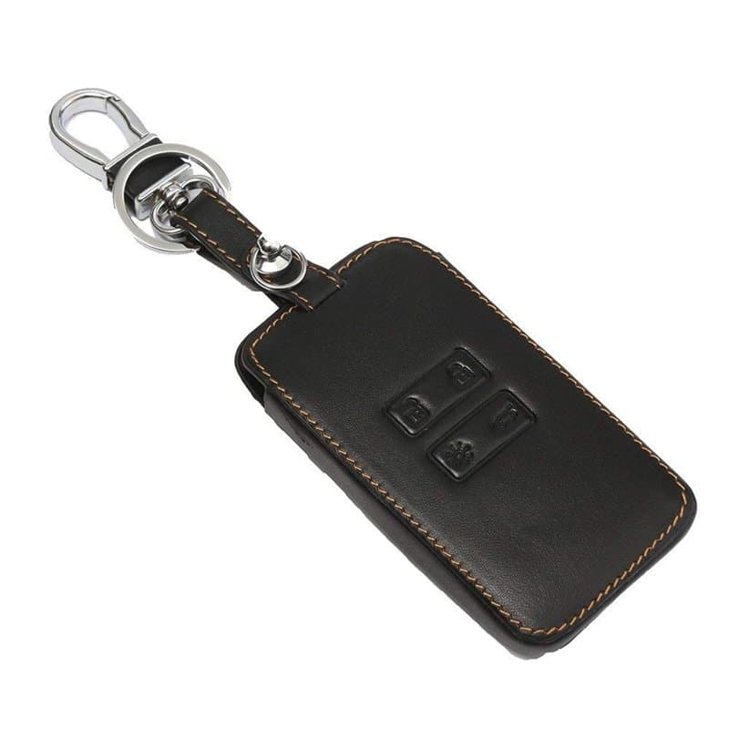 Kaxich Voiture Clé à Télécommande Étui en Cuir pour Kadjar Koleos Coque de clé de Voiture Porte-clés 4-Bouton