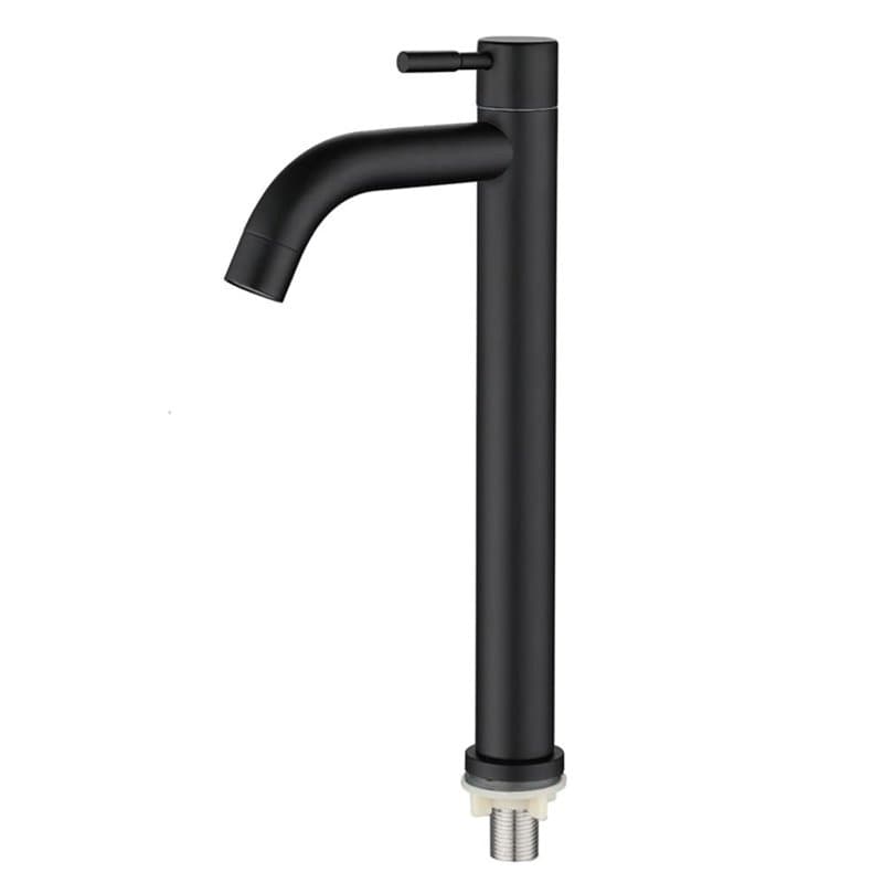 CENPEK Robinet D'évier de Salle de Bain en Acier Inoxydable Avec Poignée Unique - Design élégant et Rétro - Noir Mat Givré Pour