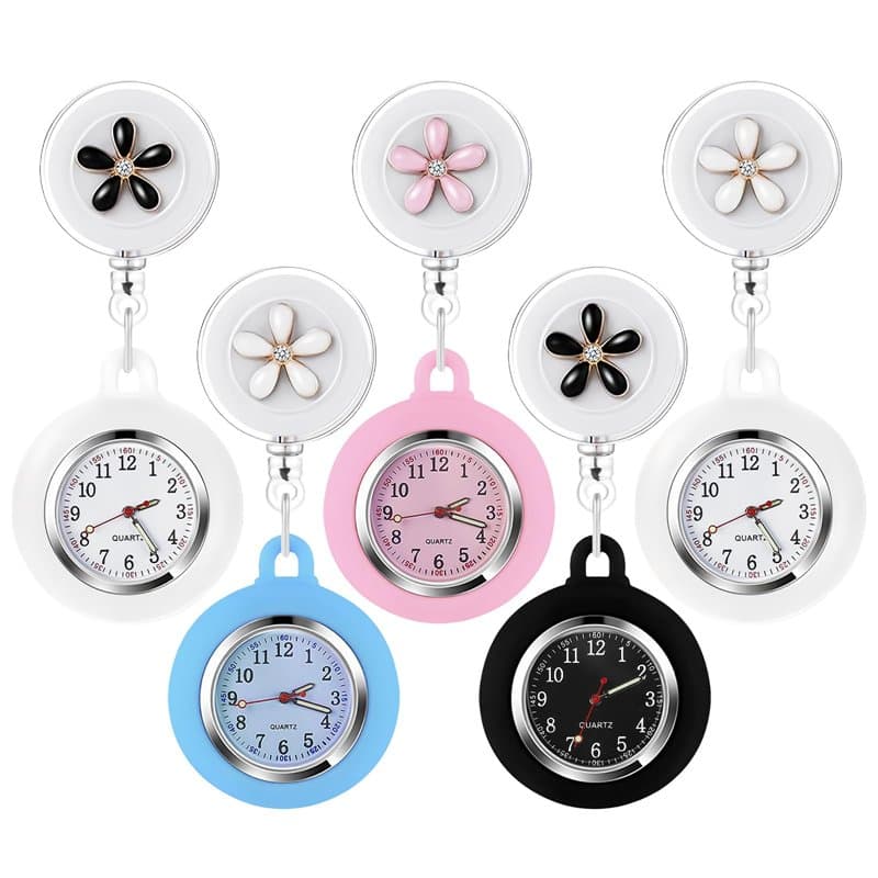 BORDEAG 5 Pièces Montre D'infirmière, Montre Infirmiére, Montre De Poche Montre À Gousset avec Clip Montre De Soins Montres D'in