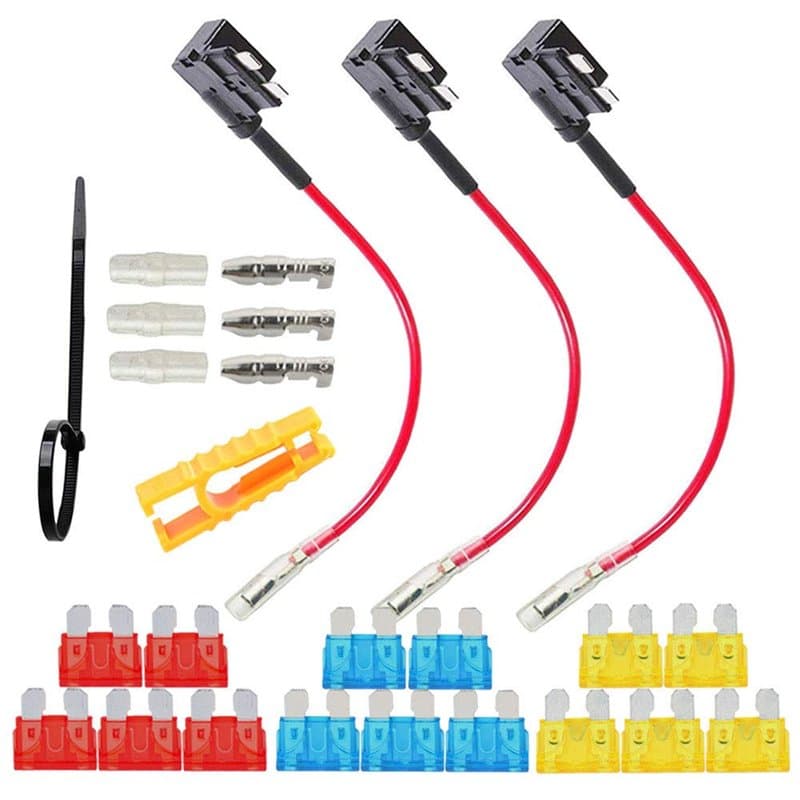 FULARR 3Pcs Premium Add-A-Circuit Fusible Tap Adaptateur, ACU Lame Style Porte-Fusible, avec Gratuits Standard Lame Fusibles X 1