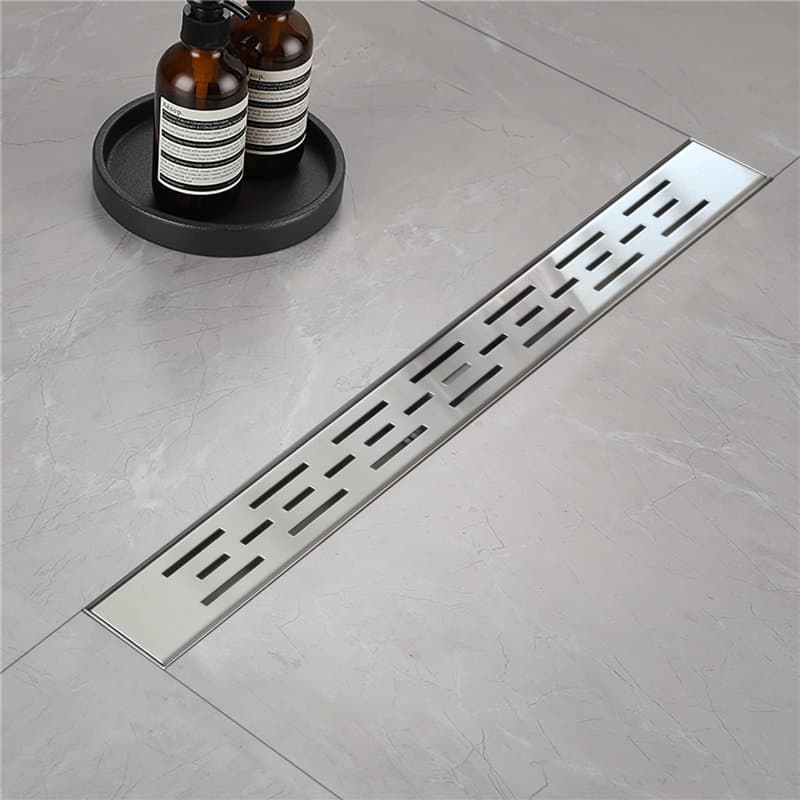 Caniveau Douche Italienne, D'alignement Court Caniveau Douche 100 cm, Caniveau Douche en Acier Inoxydable avec Siphon et Filtre