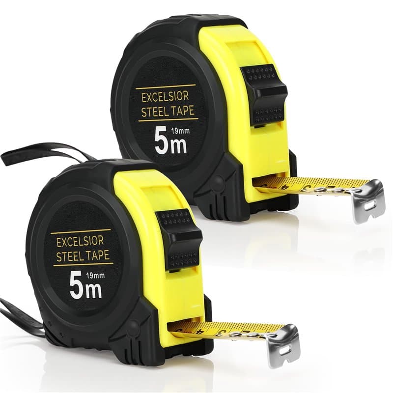 Farerkass 2 Pcs Mètre À Ruban 5 M, Ruban Anti-Corrosion, Revêtement Blade Armor, Ruban À Mesurer Robuste Avec Clip Ceinture, Rét
