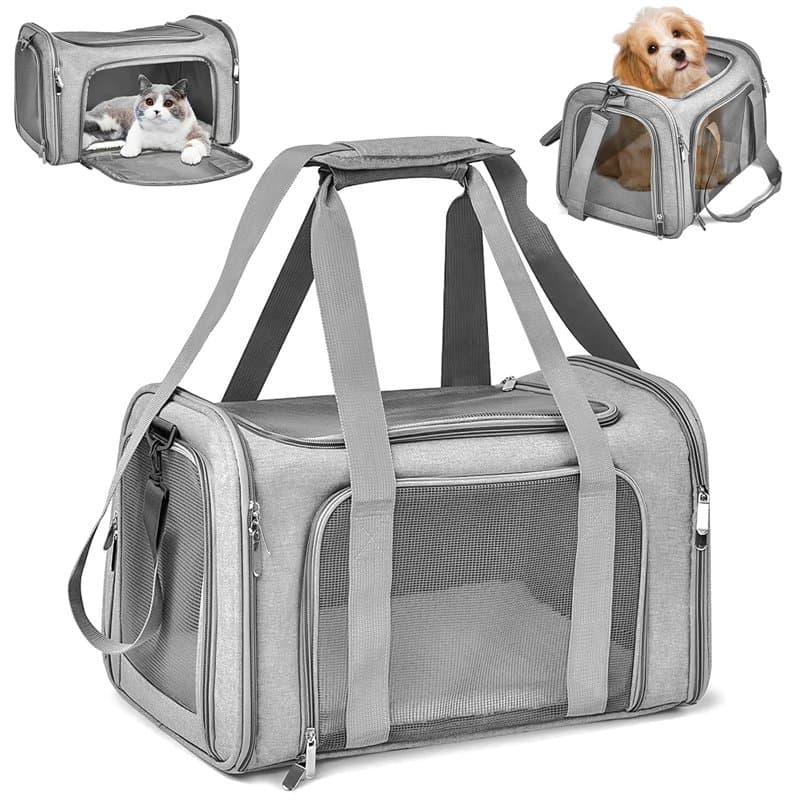 Sprifityy Sac de Transport pour Chat d'Extérieur Pliable et Respirant, Caisse Avec Matelas Souple pour Chat et Chien, Voyage en