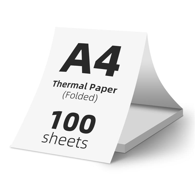 (100 feuilles) Papier thermique A4 pliable, Papier imprimante thermique sans BPA, à séchage rapide, compatible avec la majorité