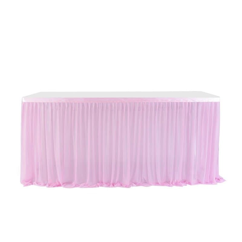 Jupe de table en polyester 183 x 76 cm - Jupe de table en tulle - Pour fête prénatale - Décoration de table pour mariage, annive