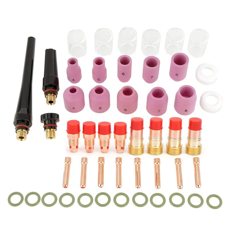 49pcs Accessoires Tig, Kit de Pinces TIG Consommables accessoires assortis Taille pour DB SR WP-17/18/26 TIG torche