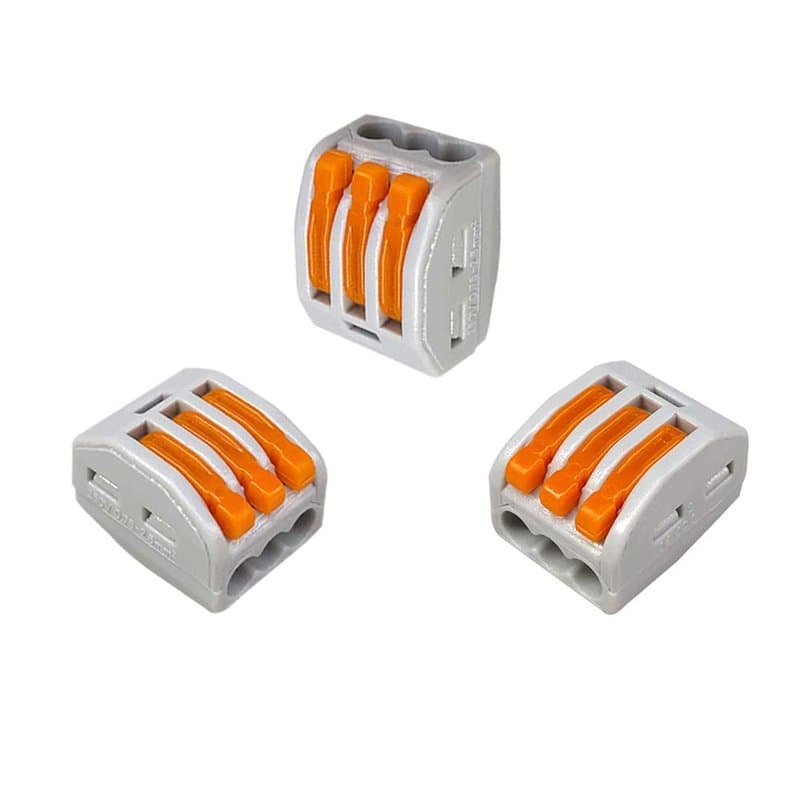 Aiqeer 30 Pièces PCT-213 Levier-Écrou Fil Connecteurs, 3 Ports Conducteur Compact Fils Connecteurs, Compact Connecteur Ressort B
