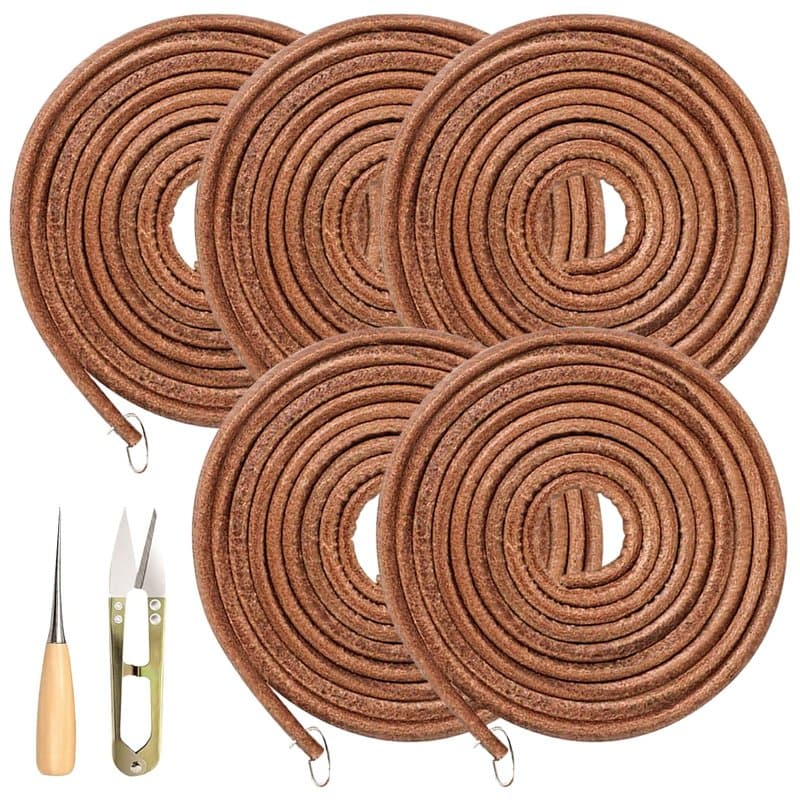 GZcaiyun 5 Pcs Courroie Machine à Coudre en Cuir, 1.83m × 5mm Courroie de Machine à Coudre pour Machines à Coudre à Pédale à L'a
