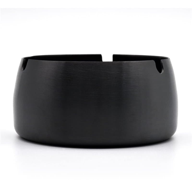 Skyzone Cendrier, Cendrier en Acier Inoxydable Cendriers Ronds Noirs, Cendrier de table 10cm, pour Cigarettes la Maison, Le Bure