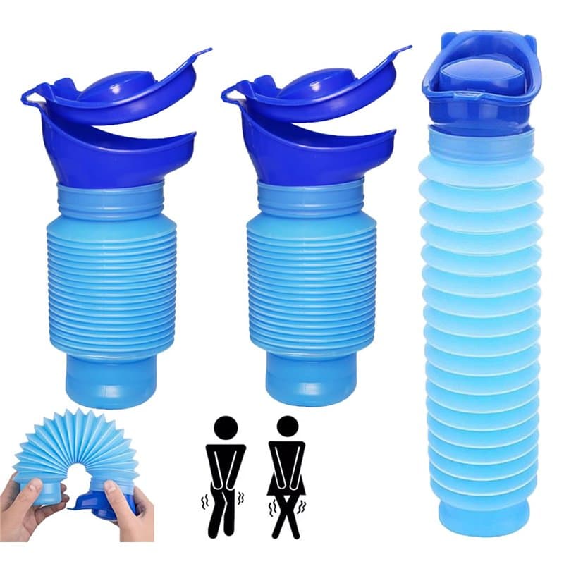 Urinoir Portable 2 Pièces Urinoir d'urgence Rétractable, Mini Toilette Portable pour Camping, Voiture, Extérieur, Voyages - Urin
