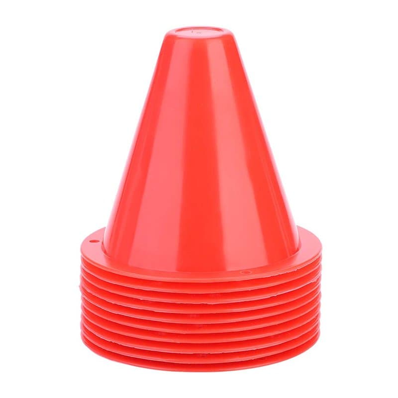 Alomejor 10Pcs Cônes de Circulation Cônes Plots en Plastique Cônes de Marqueurs Aide Entraînement d'Agilité Vitesse pour la Form