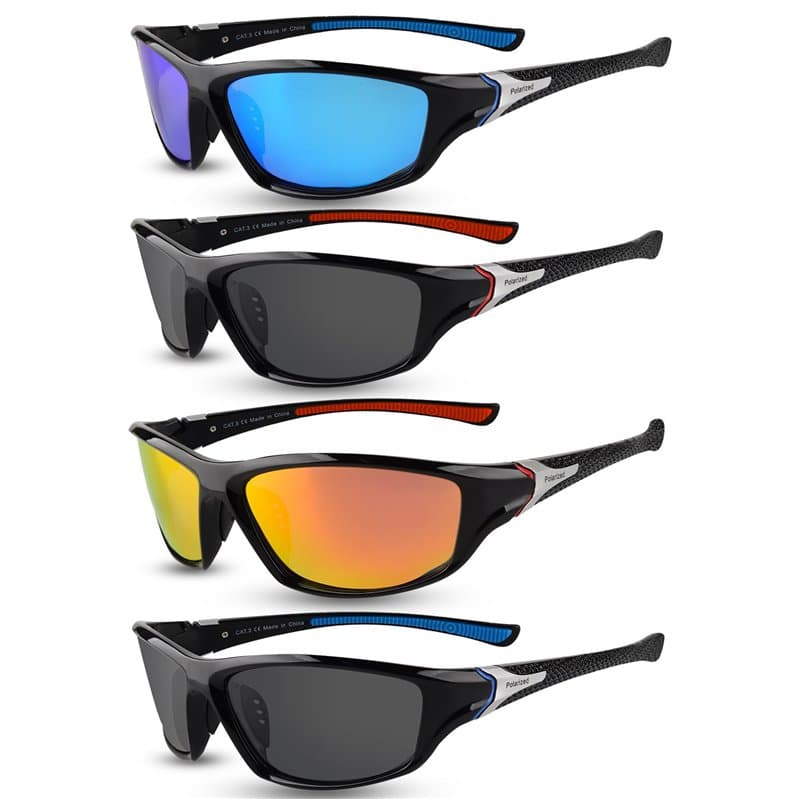 DASHUAIGE Lot de 4 lunettes de soleil pour homme, lunettes de sport, lunettes de vélo, lunettes de soleil polarisées UV 400, pou
