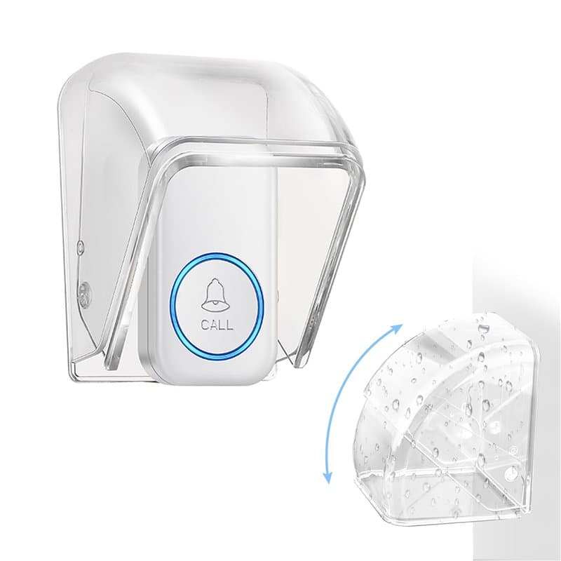 Couvercle Étanche Transparente pour Bouton de Sonnette, Flip Top Housse de Protection Sonnette sans Fil, Protection Sonnette Ext
