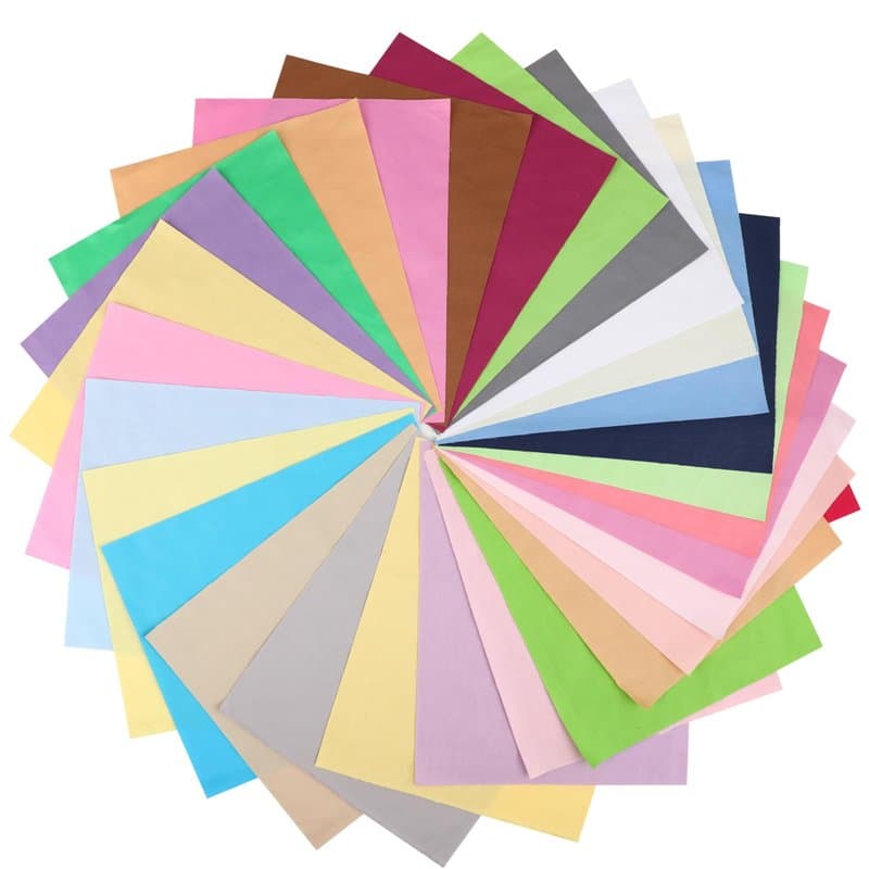Wenrescry Lot de 30 tissus en coton patchwork - 20 x 25 cm - Paquets de tissu en coton uni et carrés colorés pour le bricolage,