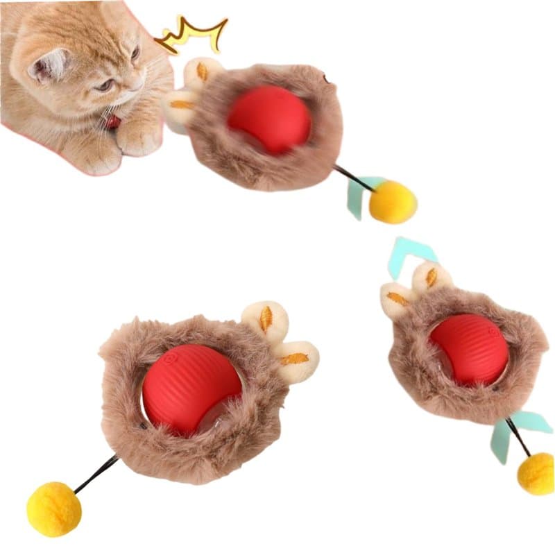 Jouets interactifs pour Chats d'intérieur, Balle Roulante Automatique Balle Interactive à 360 Degrés avec LED pour Chats Et Chie