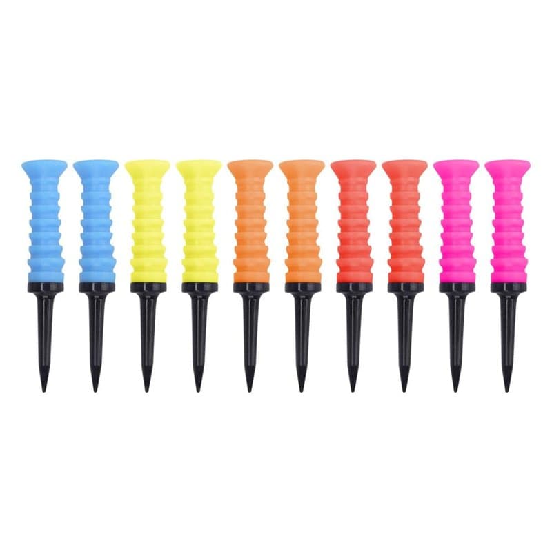 MiOYOOW 10 Pièces Tees Élastiques Golf, Tee Pratique Golf à Faible Résistance Tee de Golf d'entraînement Léger et Réutilisable p