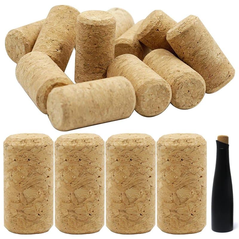 XIAOJING0 Lot de 20 Bouchon Liege Bouteille Vin Réutilisable, Boule de Liège Bouchons Coniques en liège de qualité, pour Stockag
